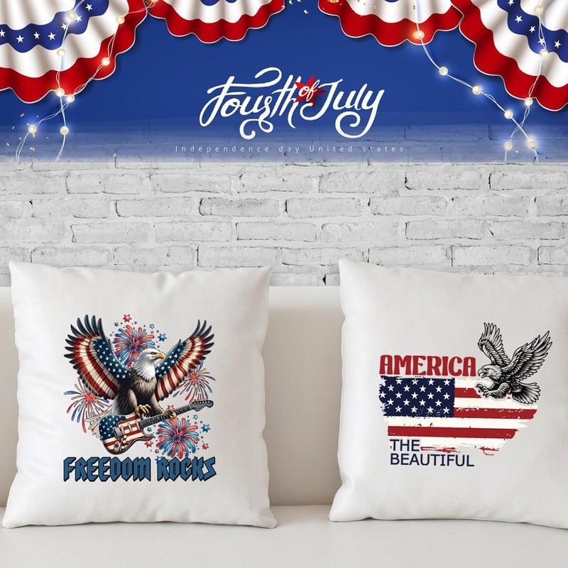 SUMELAY 9 Sheets Independence Day Iron on Transfers for T-Shirts, 4th of July DTF Transfers Ready to Press, Patriotic Heat Transfers Vinyl, American Flag Iron on Decals for Clothes Bag Pillow Covers - Image 4